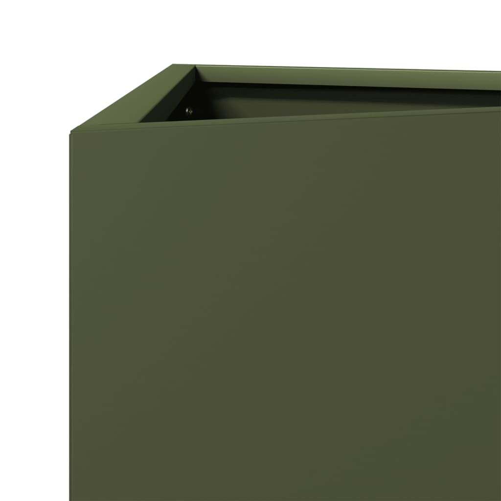 vidaXL Ζαρντινιέρα Κήπου Λαδί Τρίγωνο 40x34,5x70εκ. από Ατσάλι