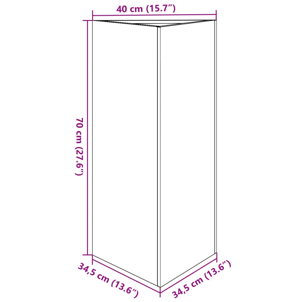 vidaXL Ζαρντινιέρα Κήπου Λαδί Τρίγωνο 40x34,5x70εκ. από Ατσάλι