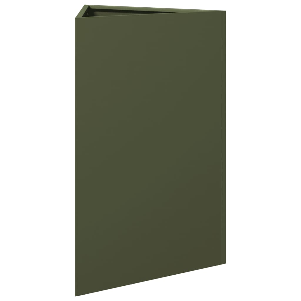 vidaXL Ζαρντινιέρα Κήπου Λαδί Τρίγωνο 50x43x75 εκ. από Ατσάλι