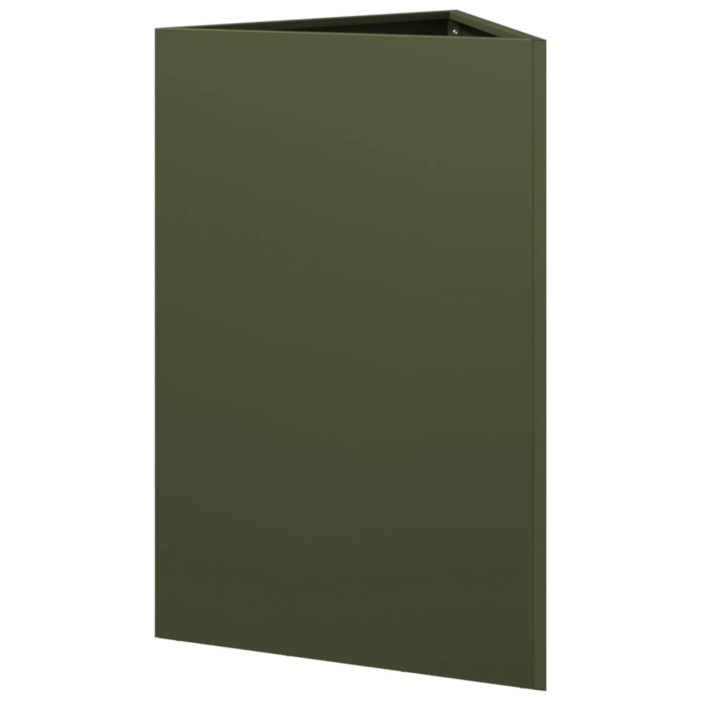 vidaXL Ζαρντινιέρα Κήπου Λαδί Τρίγωνο 50x43x75 εκ. από Ατσάλι