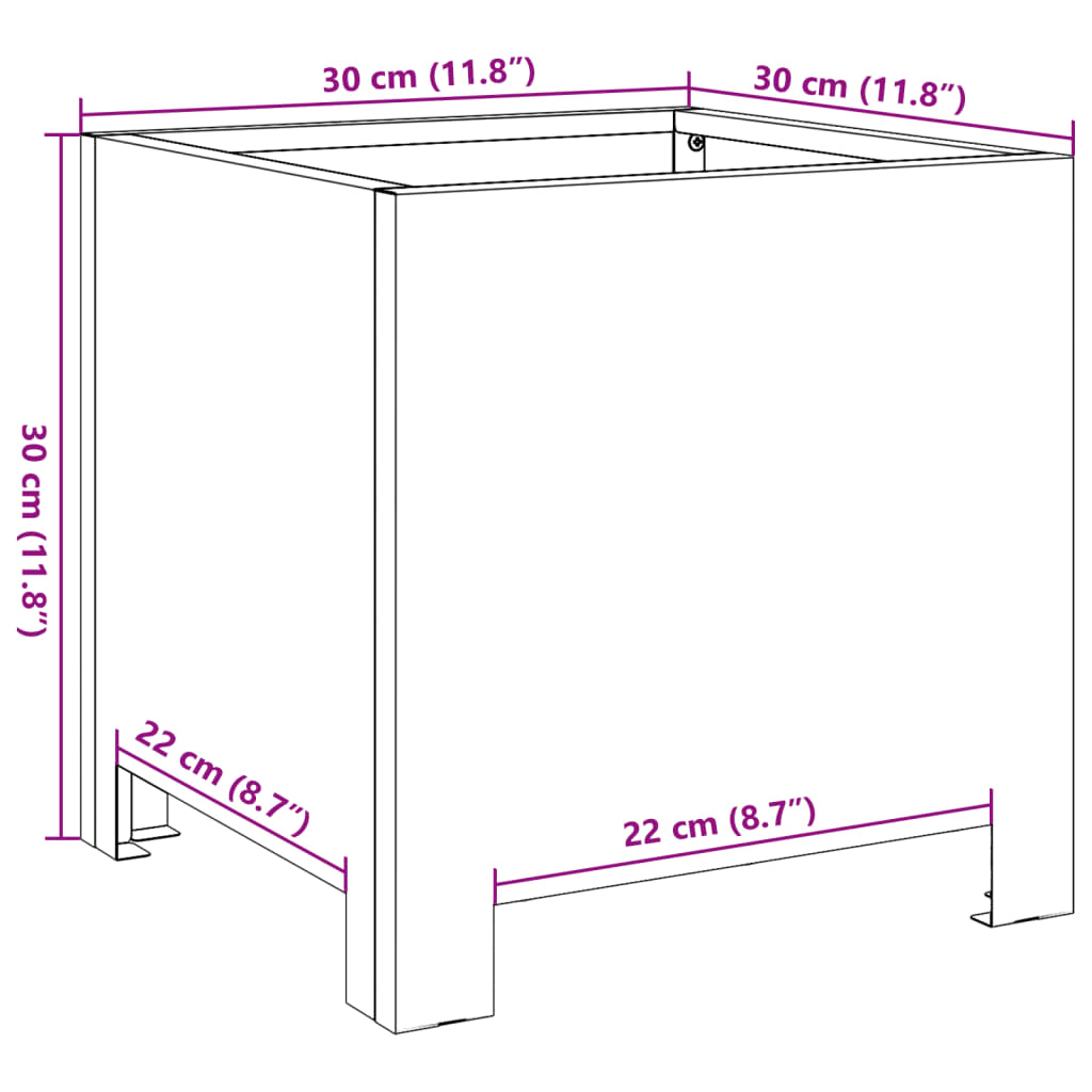 vidaXL Ζαρντινιέρα Κήπου Λαδί 40x40x40 εκ. από Ατσάλι