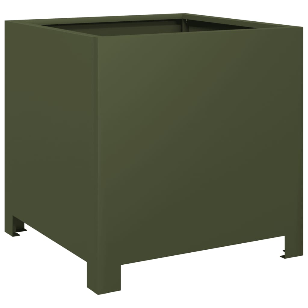 vidaXL Ζαρντινιέρα Κήπου Λαδί 40x40x40 εκ. από Ατσάλι