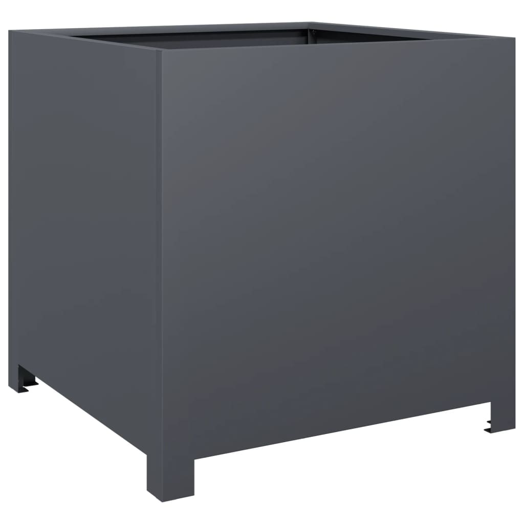 vidaXL Ζαρντινιέρα Κήπου Ανθρακί 50x50x50 εκ. από Ατσάλι