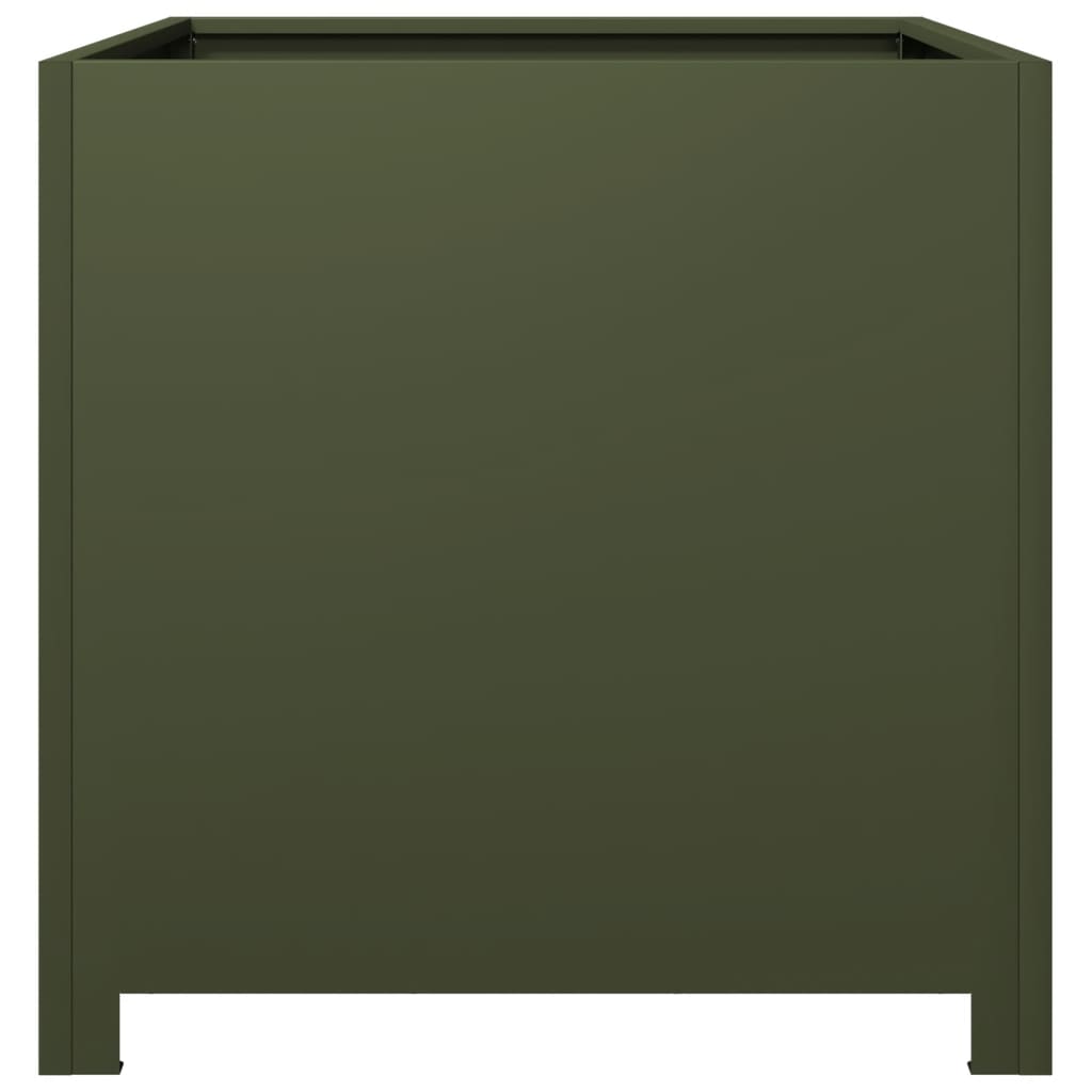 vidaXL Ζαρντινιέρα Κήπου Λαδί 50x50x50 εκ. από Ατσάλι