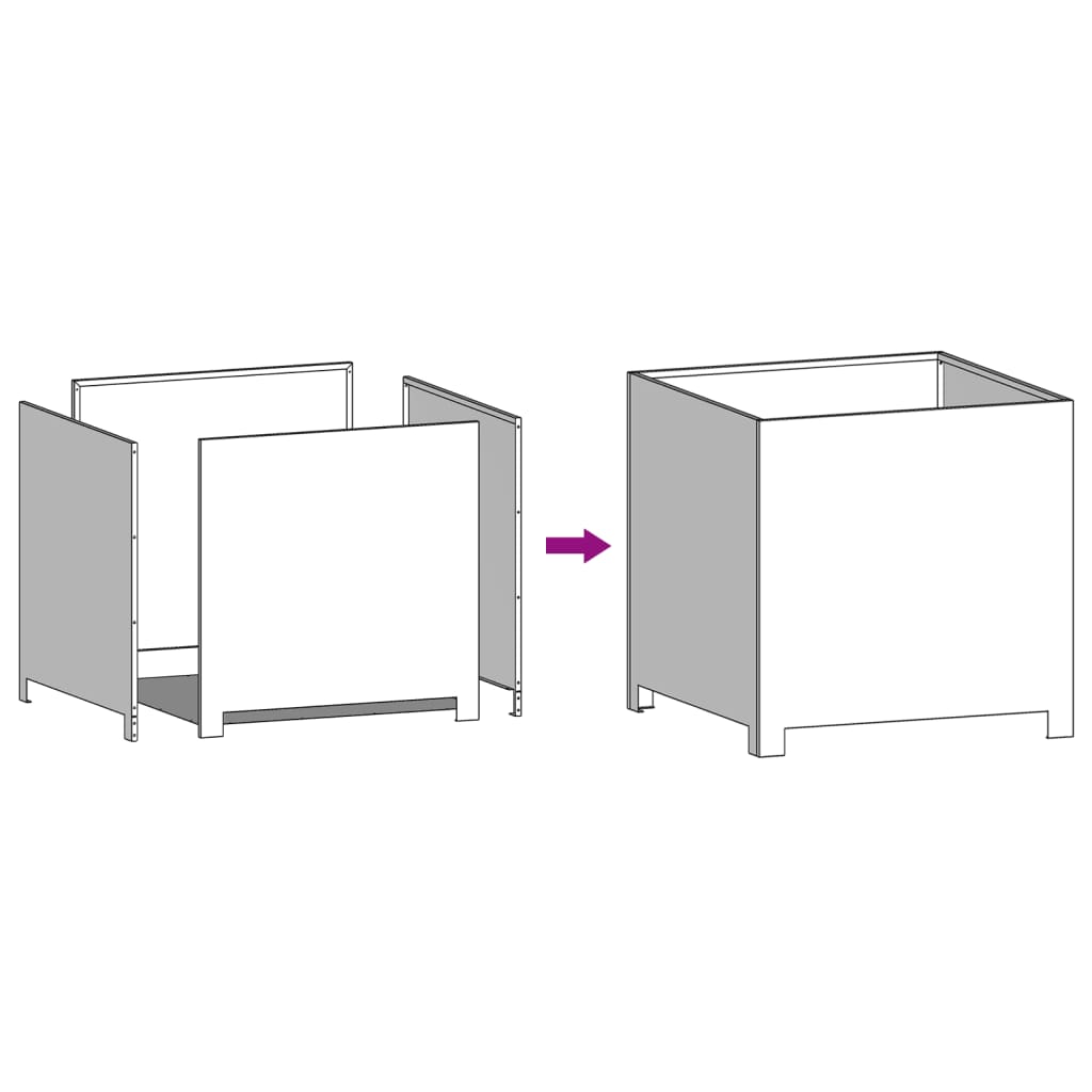 vidaXL Ζαρντινιέρα Κήπου Λαδί 50x50x50 εκ. από Ατσάλι