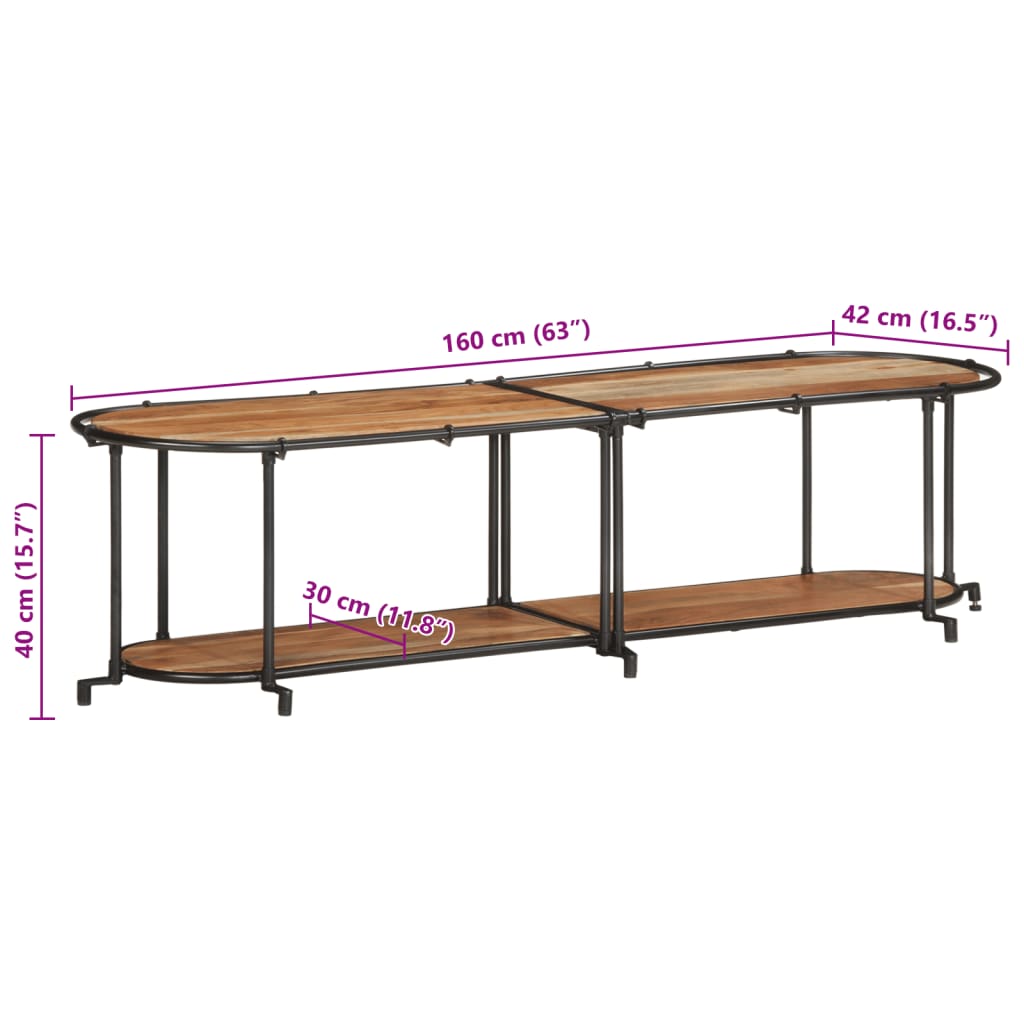 vidaXL Έπιπλο Τηλεόρασης 160x42x40 εκ. από Μασίφ Ξύλο Ακακίας