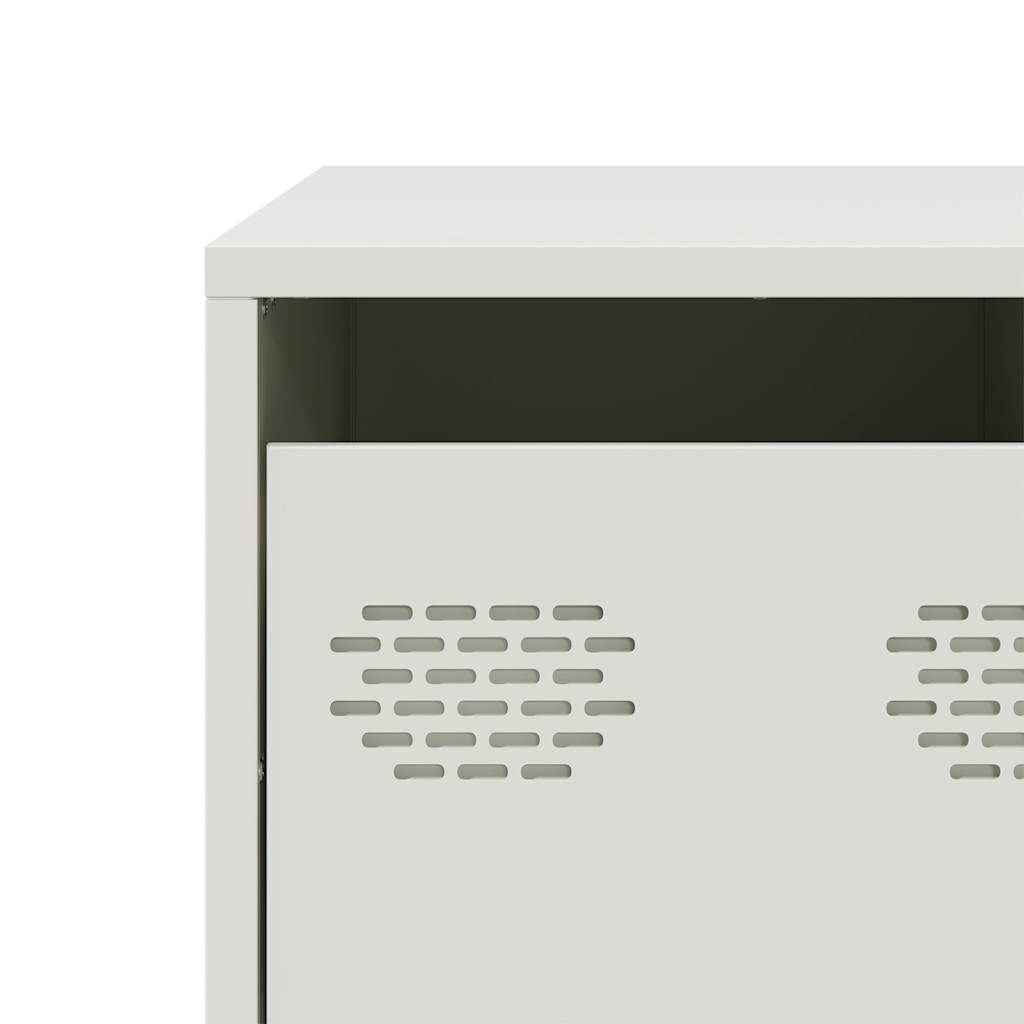 vidaXL Έπιπλο Τηλεόρασης Λευκό 68x50x43,5 εκ. Χάλυβας Ψυχρής Έλασης