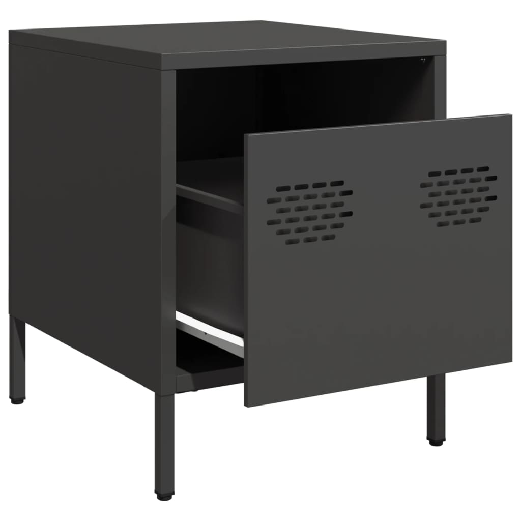 vidaXL Κομοδίνο Μαύρο 35x39x43,5 εκ. Ατσάλινο