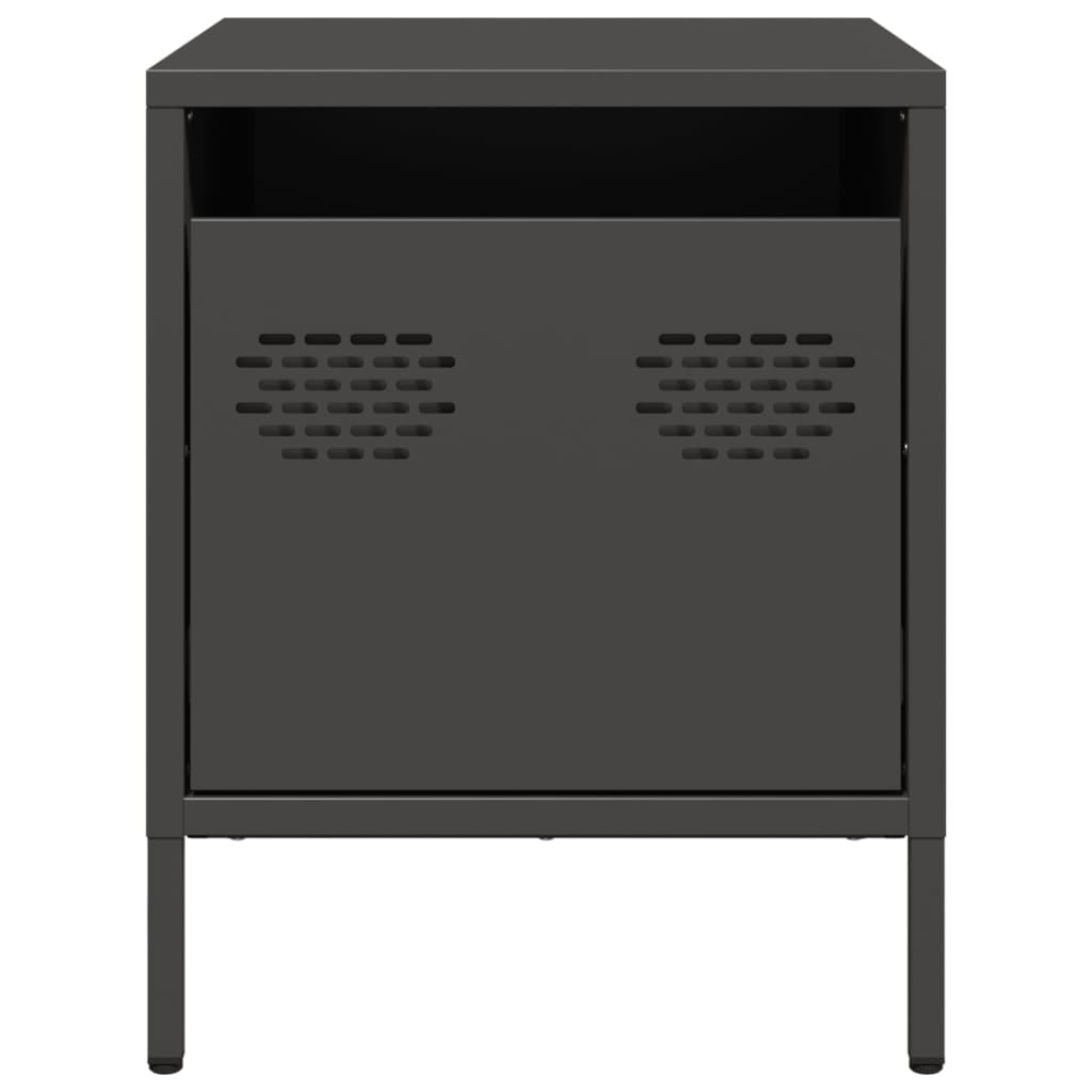 vidaXL Κομοδίνο Μαύρο 35x39x43,5 εκ. Ατσάλινο