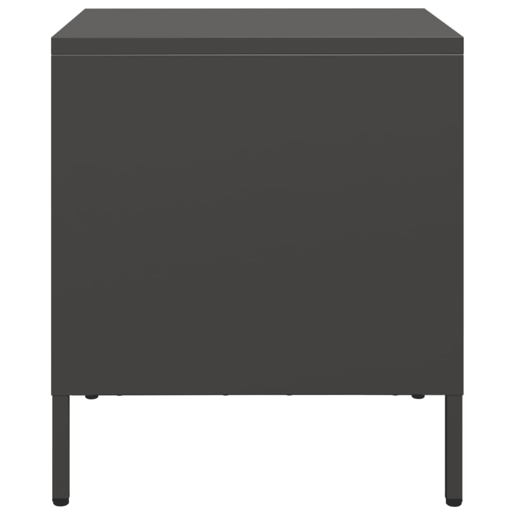 vidaXL Κομοδίνο Μαύρο 35x39x43,5 εκ. Ατσάλινο