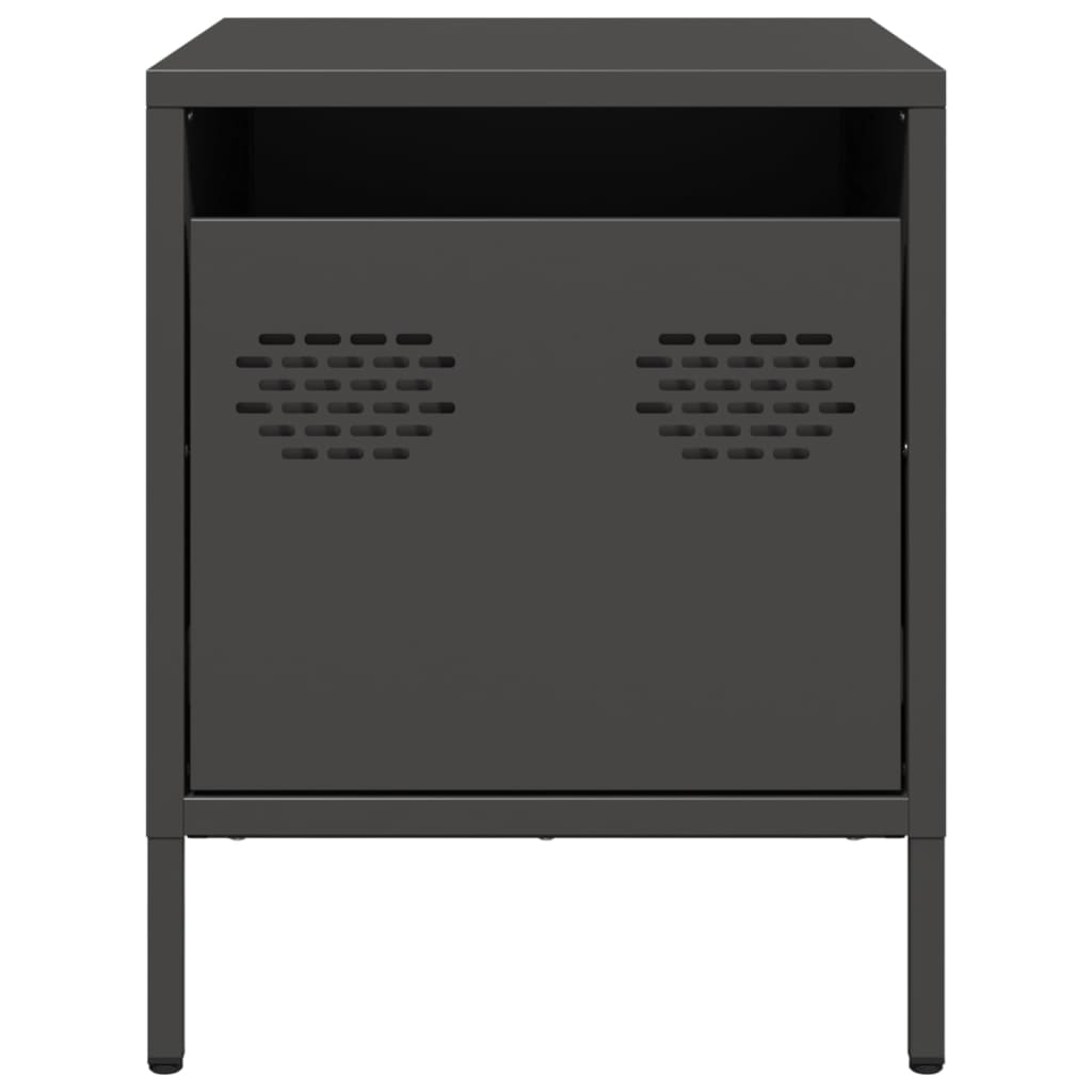 vidaXL Κομοδίνα 2 τεμ. Μαύρο 35x39x43,5 εκ. από Χάλυβα