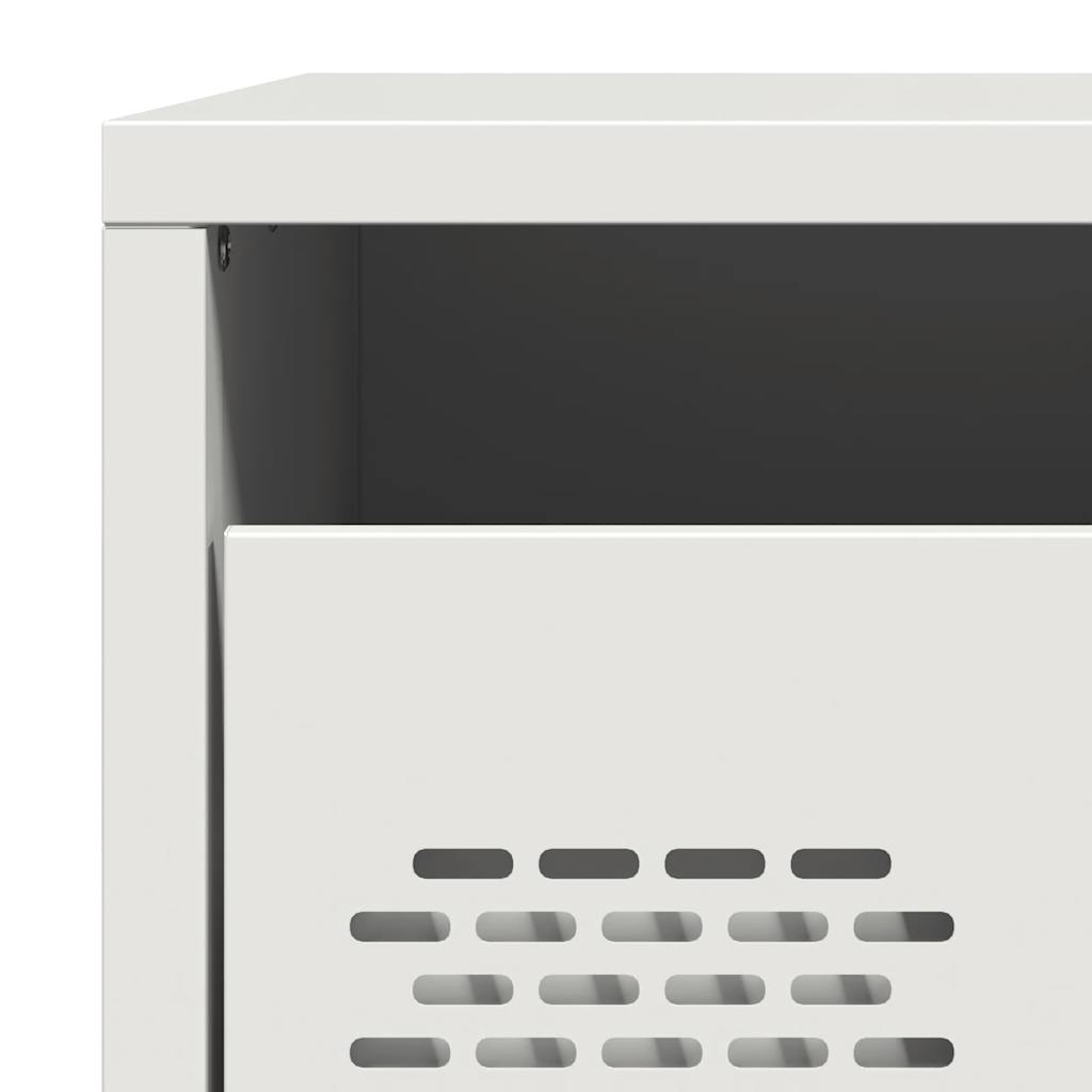 vidaXL Κομοδίνα 2 τεμάχια Λευκό 35x39x43,5 cm Ατσάλι