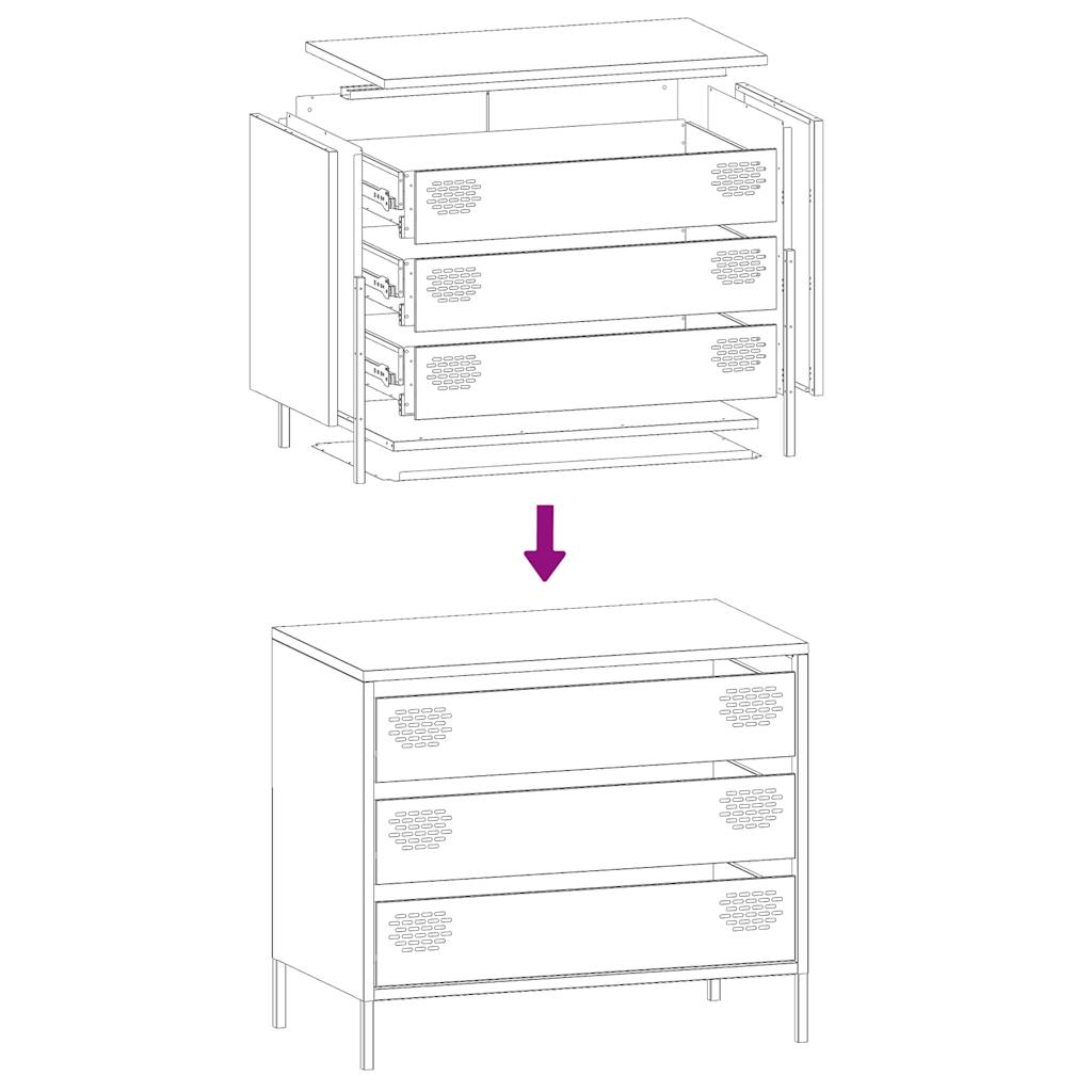 vidaXL Ντουλάπι Ροζ 68x39x58,5 εκ. από Χάλυβα Ψυχρής Έλασης
