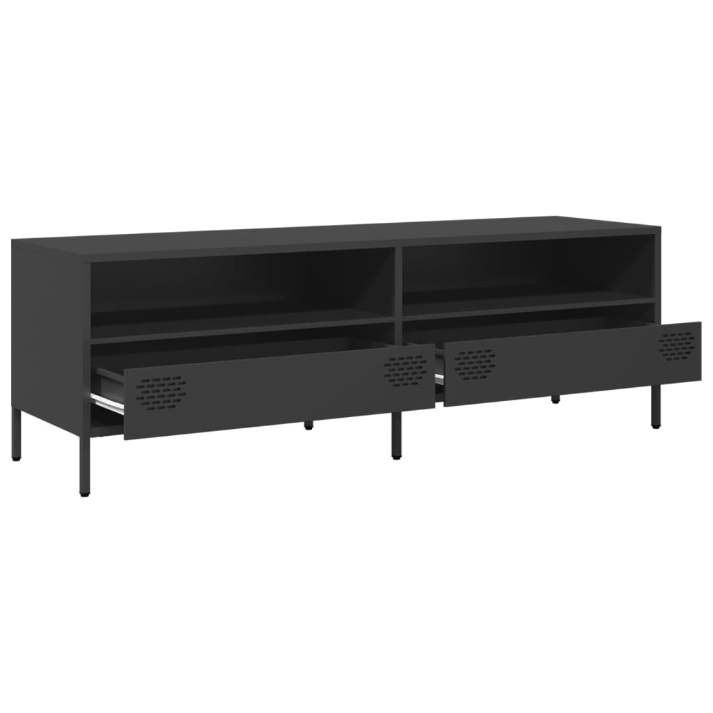 vidaXL Έπιπλο Τηλεόρασης Μαύρο 135x39x43,5 εκ. Ατσάλι Ψυχρής Έλασης