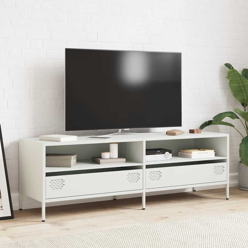 vidaXL Έπιπλο Τηλεόρασης Λευκό 135x39x43,5 εκ. Ατσάλι Ψυχρής Έλασης