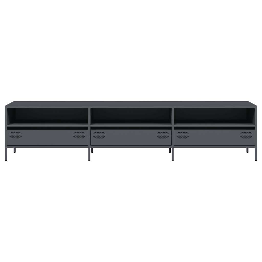 vidaXL Έπιπλο Τηλεόρασης Ανθρακί 202x39x43,5 εκ. Ατσάλι Ψυχρής Έλασης