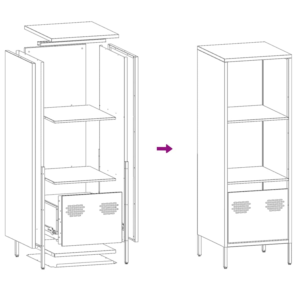 vidaXL Ντουλάπι Μουσταρδί 35x39x103,5 εκ. από Ατσάλι