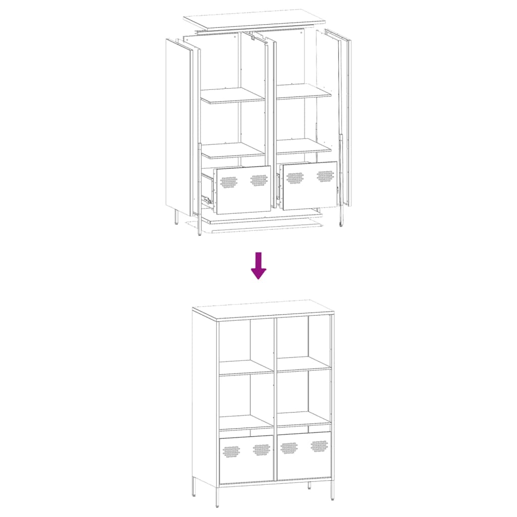 vidaXL Ντουλάπι Πράσινο Λαδί 68x39x103,5 εκ. από Ατσάλι