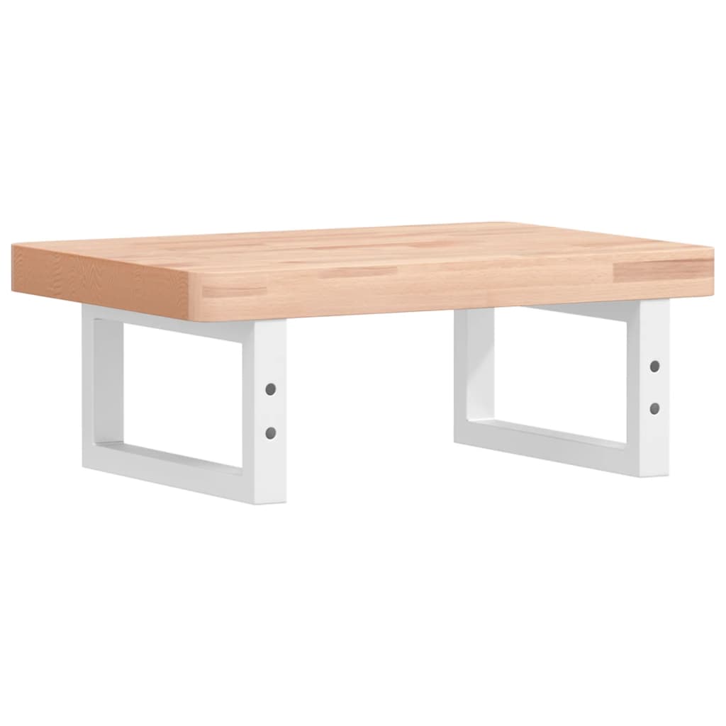 vidaXL Ράφι Νιπτήρα Τοίχου από Ατσάλι / Μασίφ Ξύλο Οξιάς