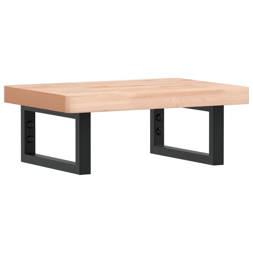 vidaXL Ράφι Νιπτήρα Τοίχου από Ατσάλι / Μασίφ Ξύλο Οξιάς