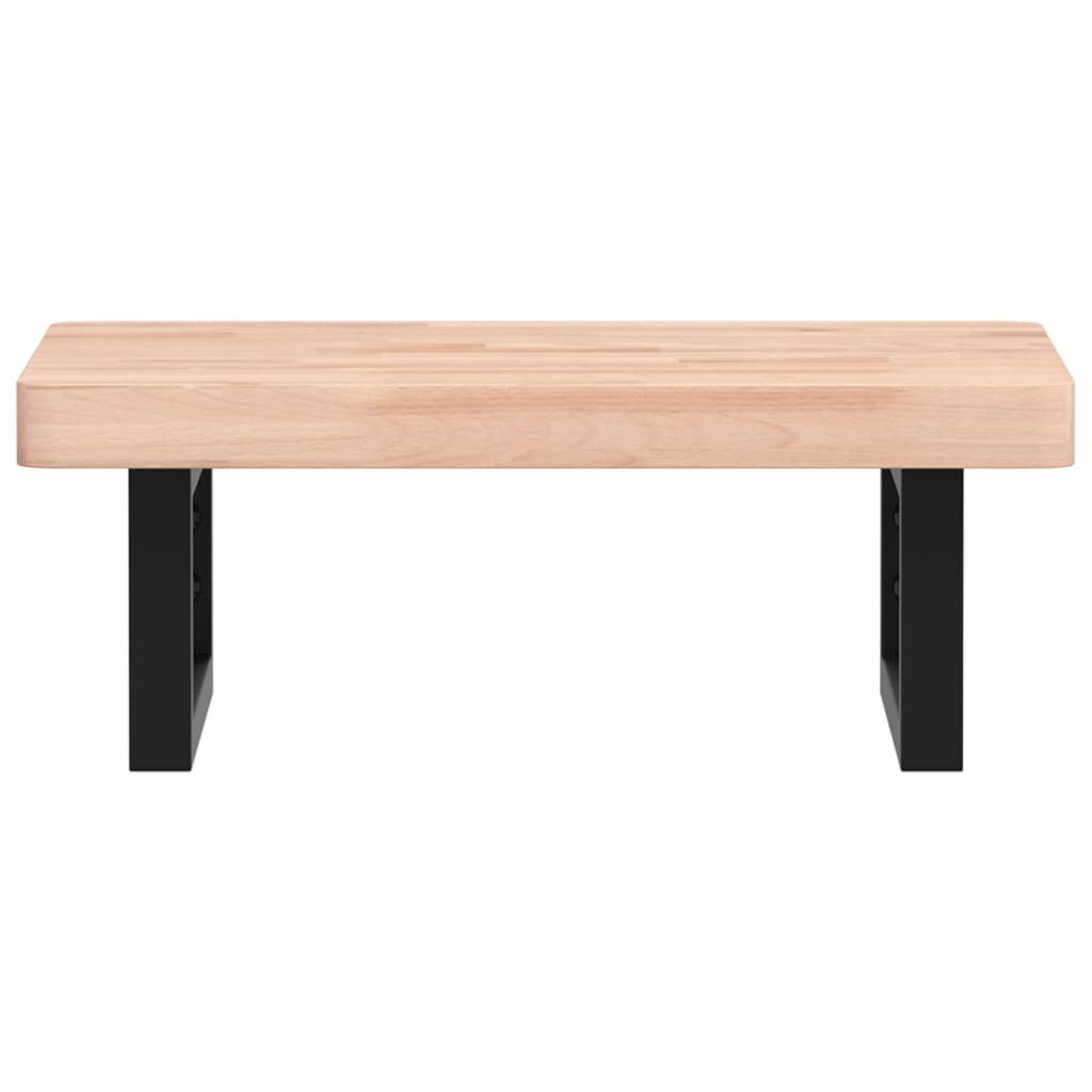 vidaXL Ράφι Νιπτήρα Τοίχου από Ατσάλι / Μασίφ Ξύλο Οξιάς