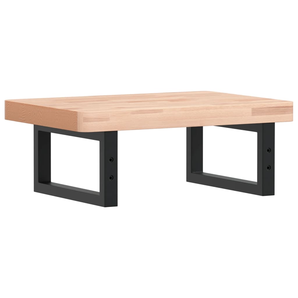 vidaXL Ράφι Νιπτήρα Τοίχου από Ατσάλι / Μασίφ Ξύλο Οξιάς