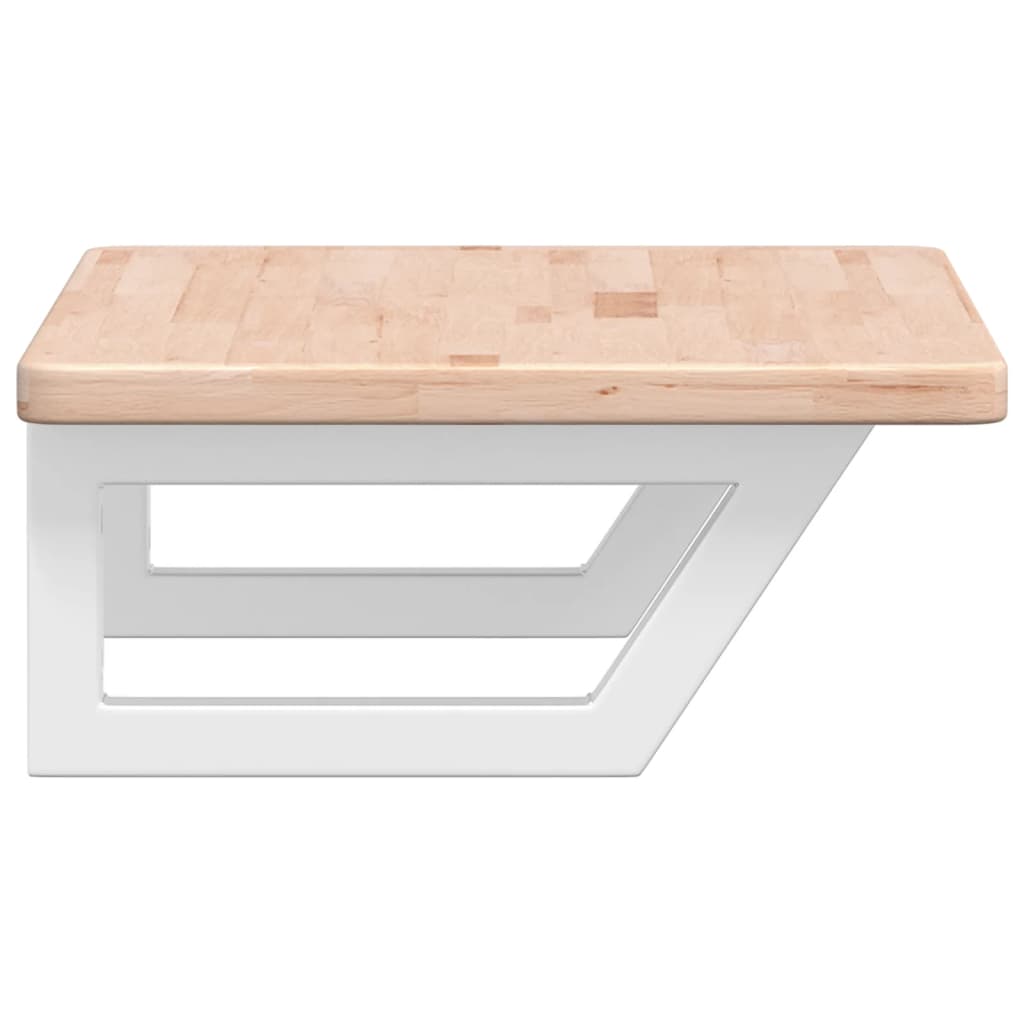 vidaXL Ράφι Νιπτήρα Τοίχου από Ατσάλι / Μασίφ Ξύλο Δρυός