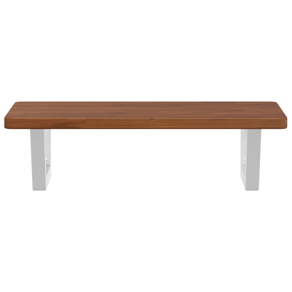 vidaXL Ράφι Νιπτήρα Τοίχου από Ατσάλι / Μασίφ Ξύλο Δρυός