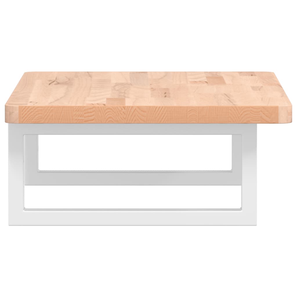 vidaXL Ράφι Νιπτήρα Τοίχου από Ατσάλι / Μασίφ Ξύλο Οξιάς