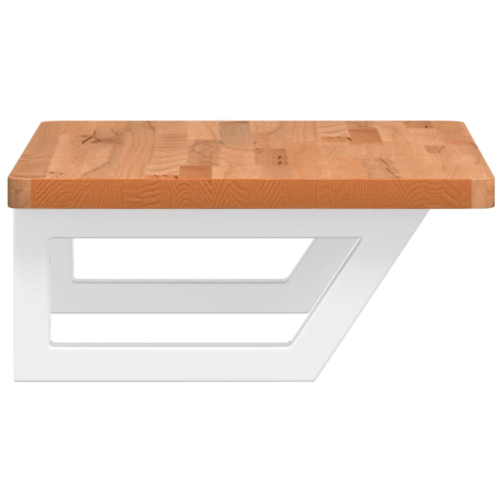 vidaXL Ράφι Νιπτήρα Τοίχου από Ατσάλι / Μασίφ Ξύλο Οξιάς