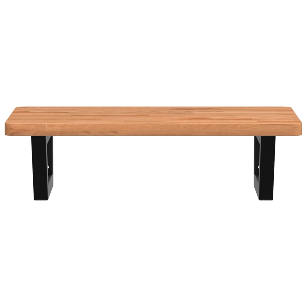 vidaXL Ράφι Νιπτήρα Τοίχου από Ατσάλι / Μασίφ Ξύλο Οξιάς