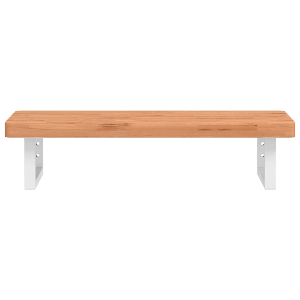 vidaXL Ράφι Νιπτήρα Τοίχου από Ατσάλι / Μασίφ Ξύλο Οξιάς