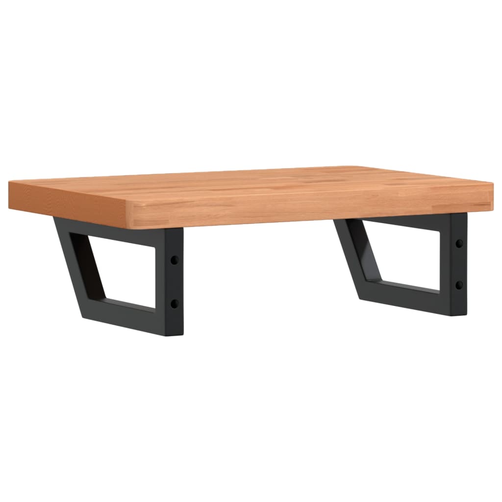 vidaXL Ράφι Νιπτήρα Τοίχου από Ατσάλι / Μασίφ Ξύλο Οξιάς