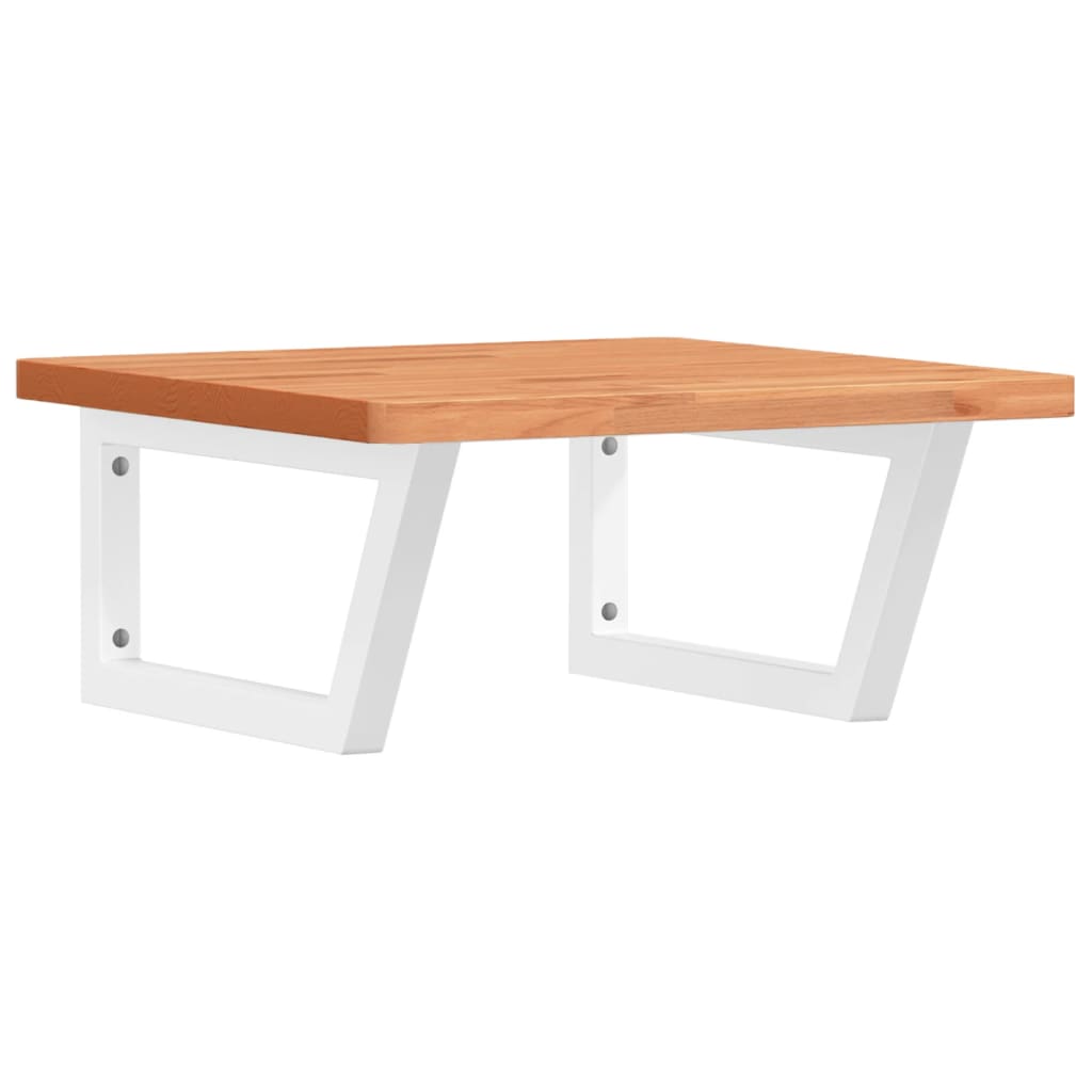 vidaXL Ράφι Νιπτήρα Τοίχου από Ατσάλι / Μασίφ Ξύλο Οξιάς