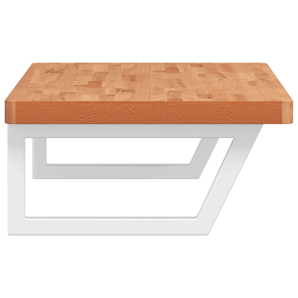 vidaXL Ράφι Νιπτήρα Τοίχου από Ατσάλι / Μασίφ Ξύλο Οξιάς