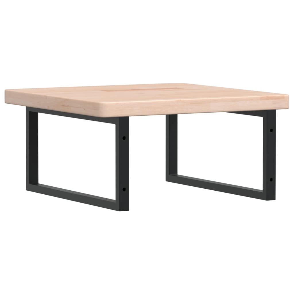 vidaXL Ράφι Νιπτήρα Τοίχου από Ατσάλι / Μασίφ Ξύλο Δρυός