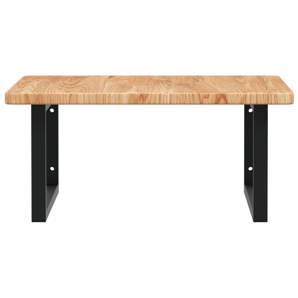 vidaXL Ράφι Νιπτήρα Τοίχου από Ατσάλι / Μασίφ Ξύλο Δρυός