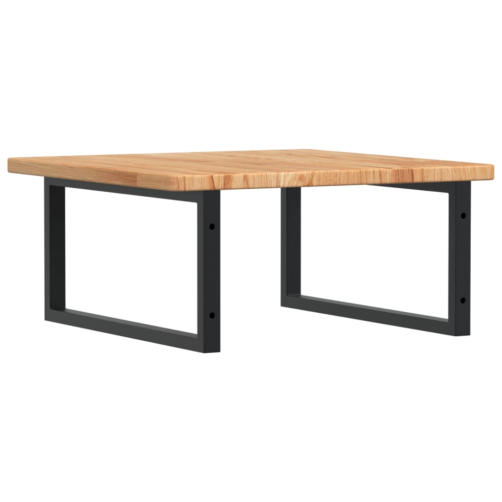 vidaXL Ράφι Νιπτήρα Τοίχου από Ατσάλι / Μασίφ Ξύλο Δρυός