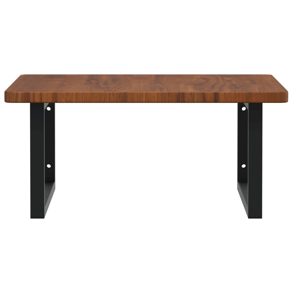 vidaXL Ράφι Νιπτήρα Τοίχου από Ατσάλι / Μασίφ Ξύλο Δρυός