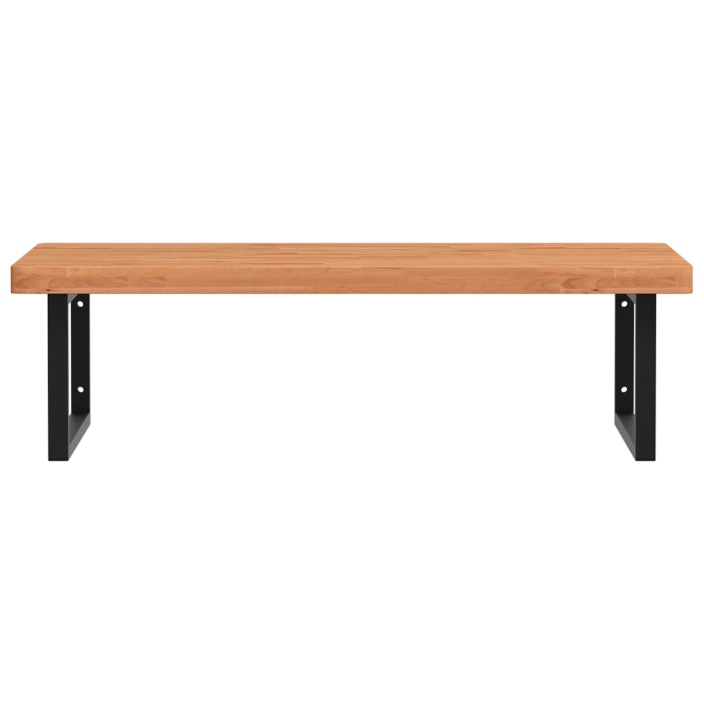 vidaXL Ράφι Νιπτήρα Τοίχου από Ατσάλι / Μασίφ Ξύλο Οξιάς