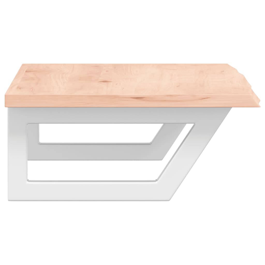 vidaXL Ράφι Νιπτήρα Τοίχου από Ατσάλι / Μασίφ Ξύλο Δρυός