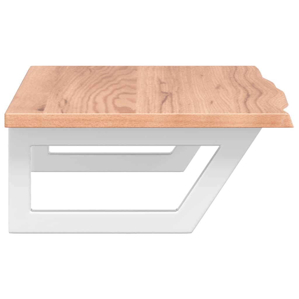 vidaXL Ράφι Νιπτήρα Τοίχου από Ατσάλι / Μασίφ Ξύλο Δρυός