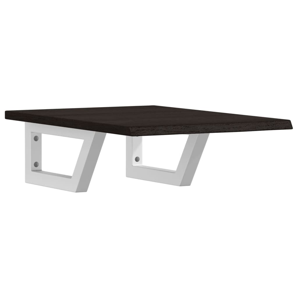 vidaXL Ράφι Νιπτήρα Τοίχου από Ατσάλι / Μασίφ Ξύλο Δρυός