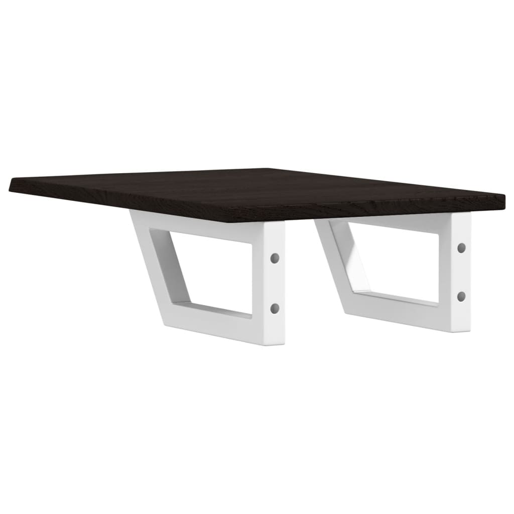 vidaXL Ράφι Νιπτήρα Τοίχου από Ατσάλι / Μασίφ Ξύλο Δρυός