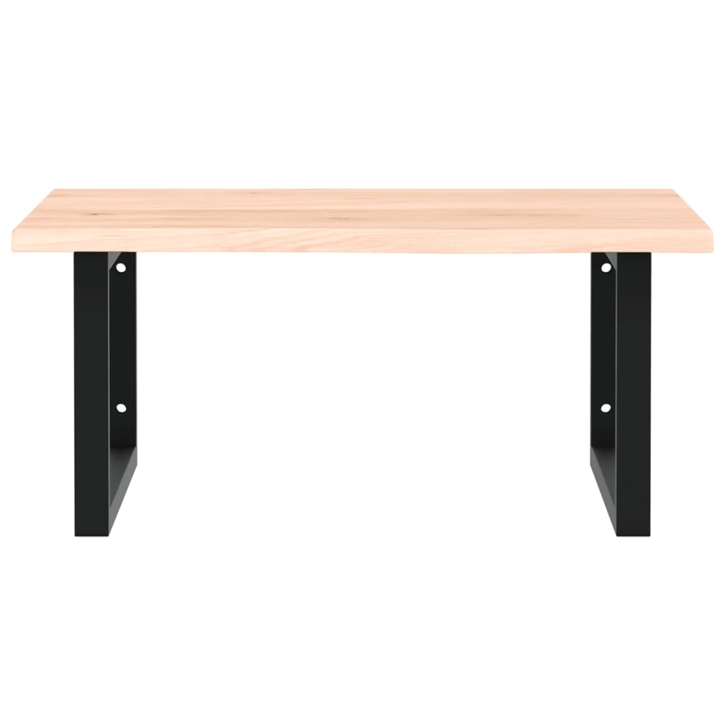 vidaXL Ράφι Νιπτήρα Τοίχου από Ατσάλι / Μασίφ Ξύλο Δρυός