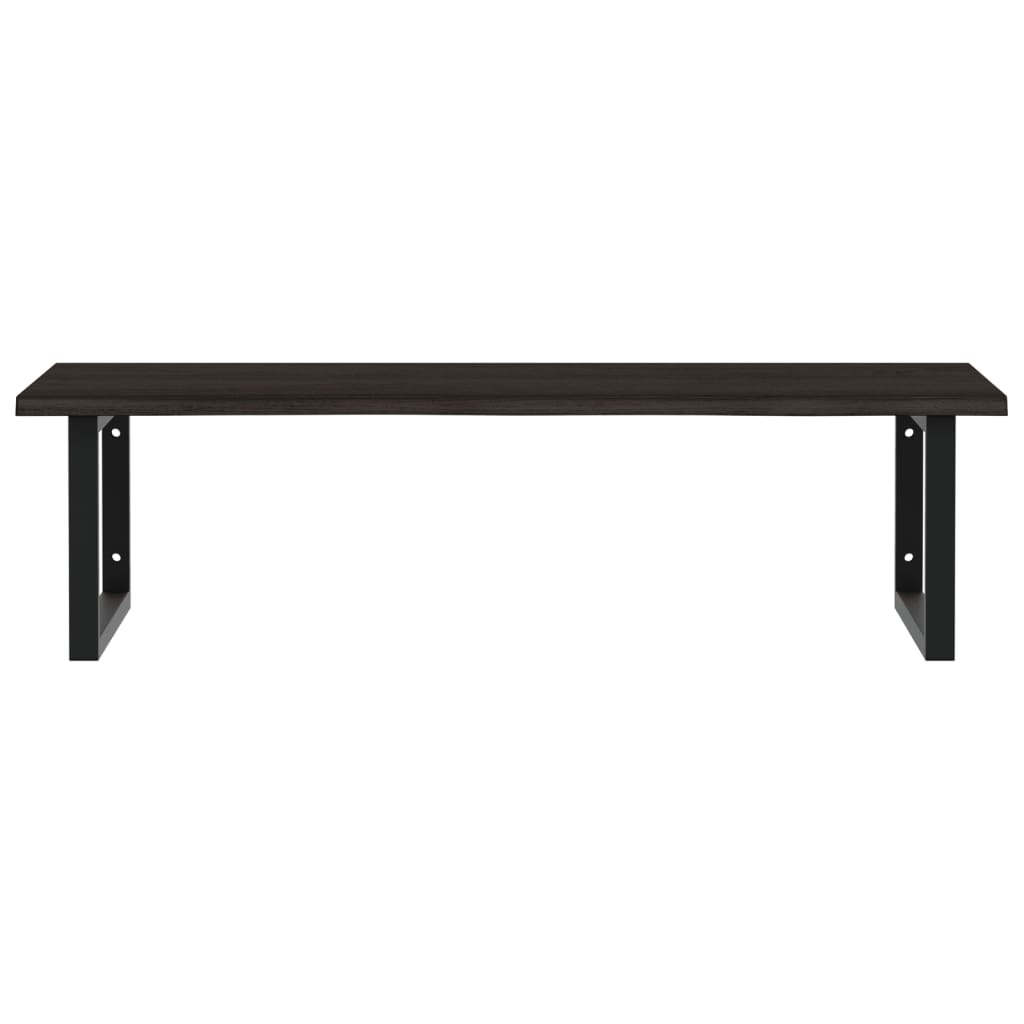 vidaXL Ράφι Νιπτήρα Τοίχου από Ατσάλι / Μασίφ Ξύλο Δρυός