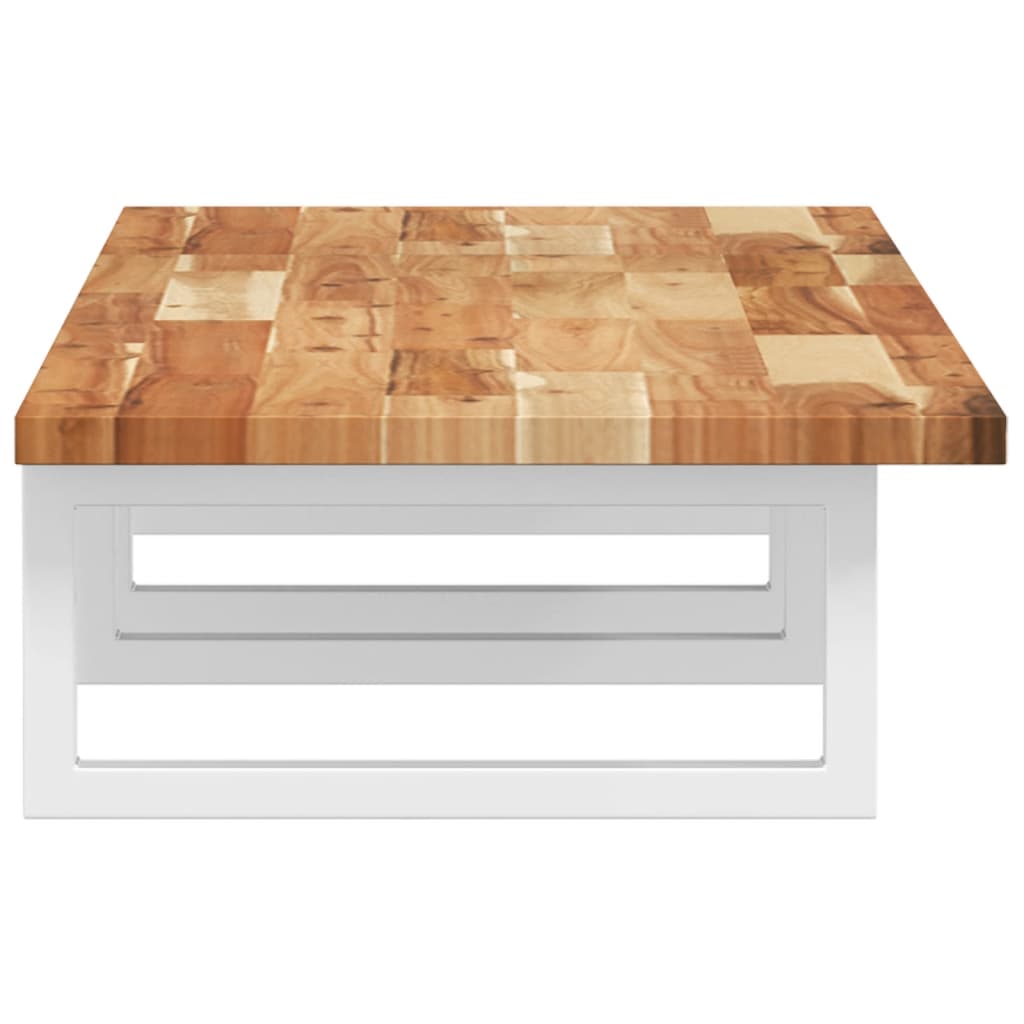 vidaXL Ράφι Νιπτήρα Τοίχου από Ατσάλι / Μασίφ Ξύλο Ακακίας