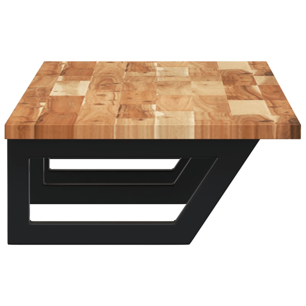 vidaXL Ράφι Νιπτήρα Τοίχου από Ατσάλι / Μασίφ Ξύλο Ακακίας