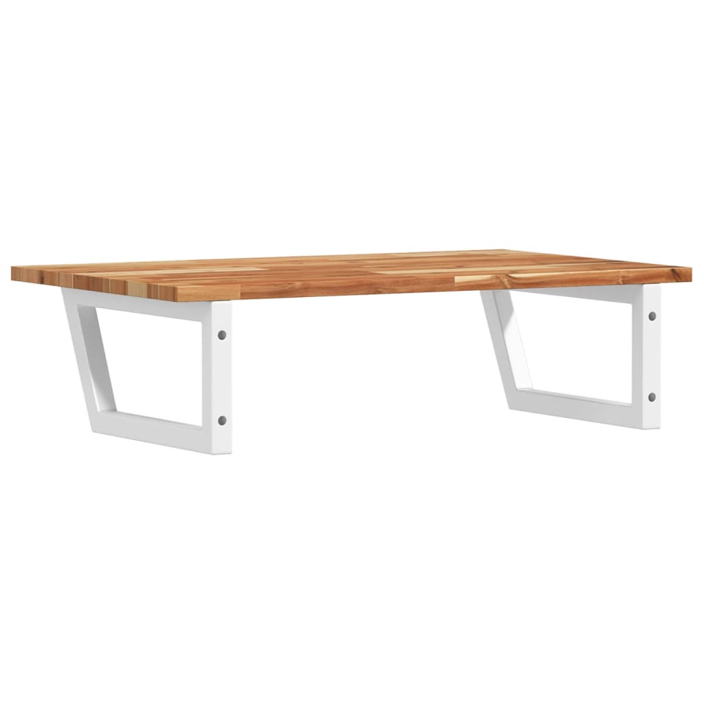 vidaXL Ράφι Νιπτήρα Τοίχου από Ατσάλι / Μασίφ Ξύλο Ακακίας