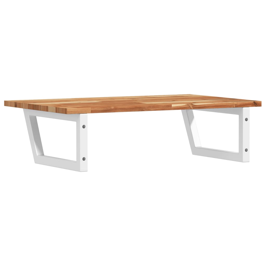 vidaXL Ράφι Νιπτήρα Τοίχου από Ατσάλι / Μασίφ Ξύλο Ακακίας